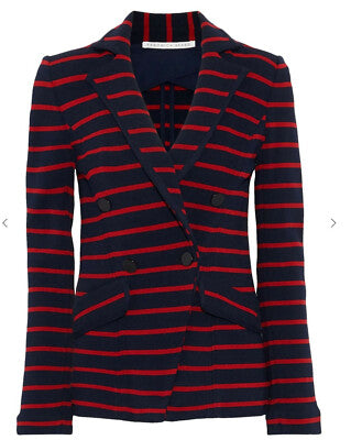 VERONICA BEARD Fontana jacket in navy with red stripes
