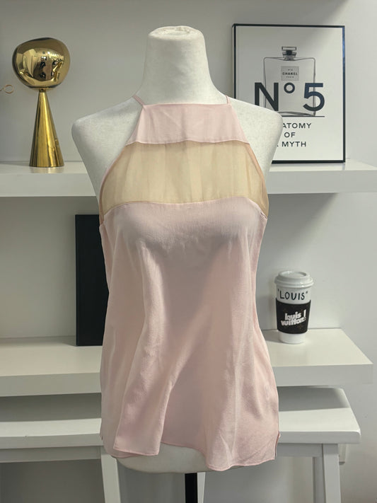 CAMI NYC pink tank with sheer panel