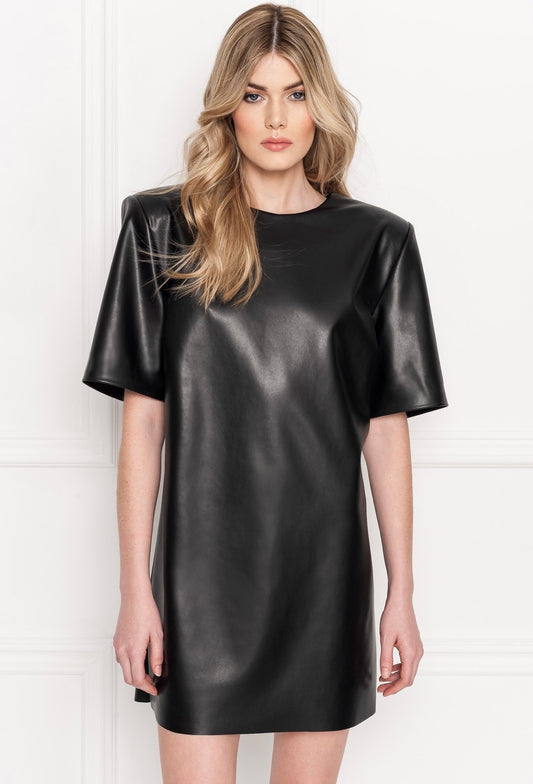 Lamarque- Laveta Vegan Leather Dress- Black