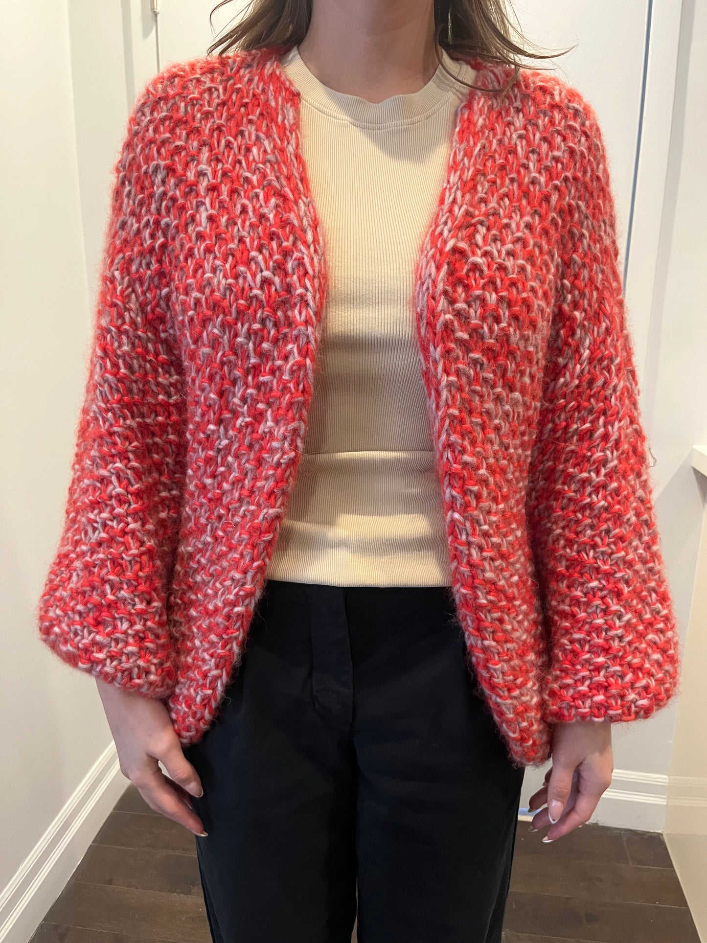 MAIAMI red knit open cardi