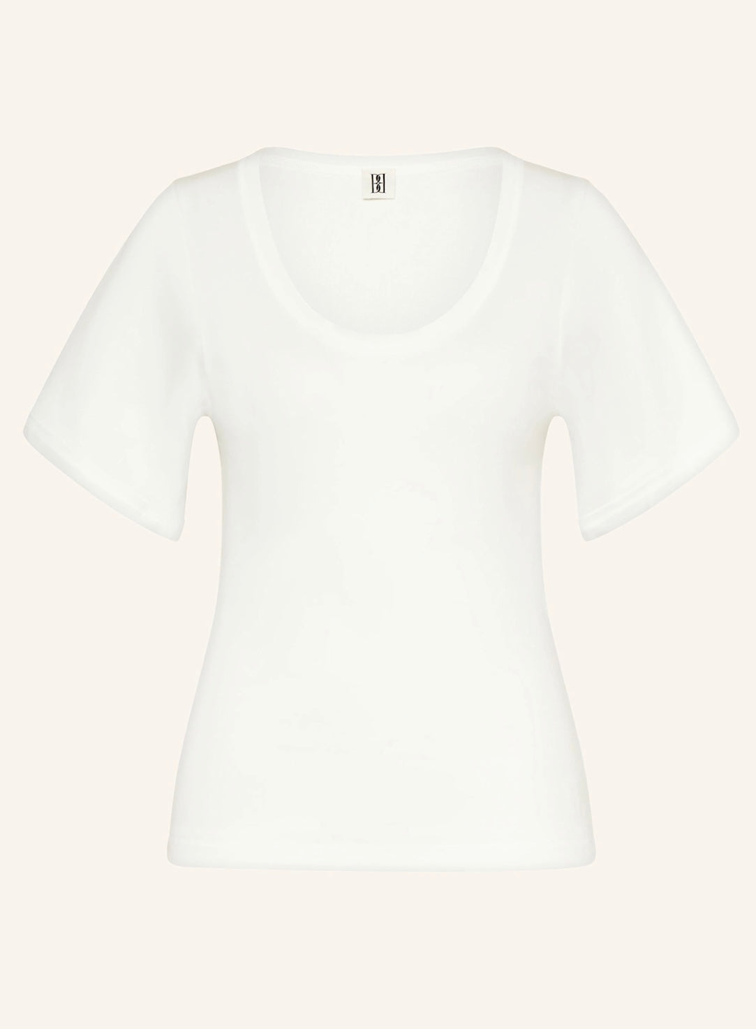 BY MALENE BIRGER CREAM RIBBED T-SHIRT