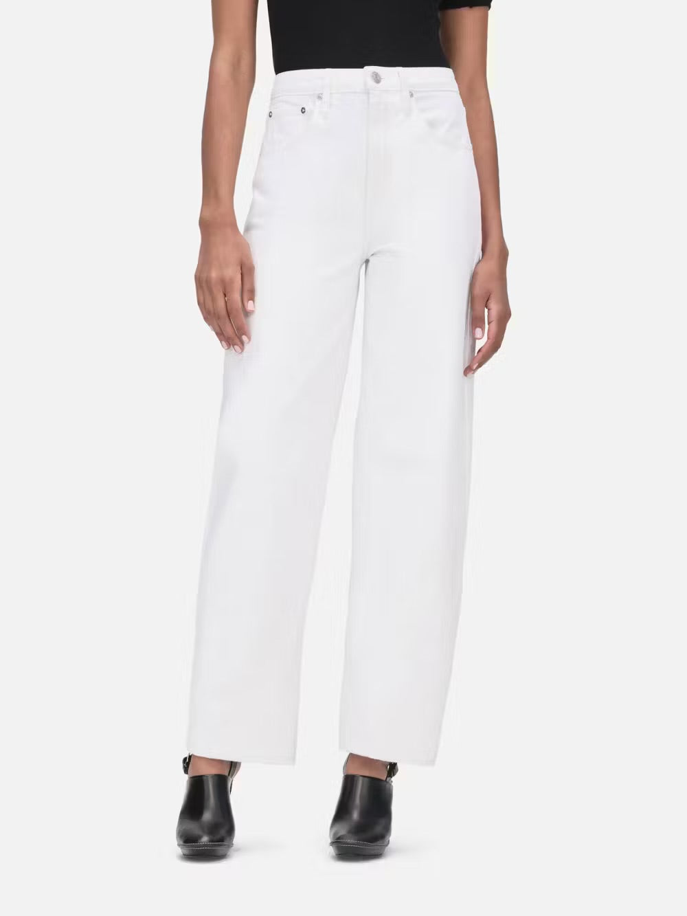 FRAME white long barrel jeans