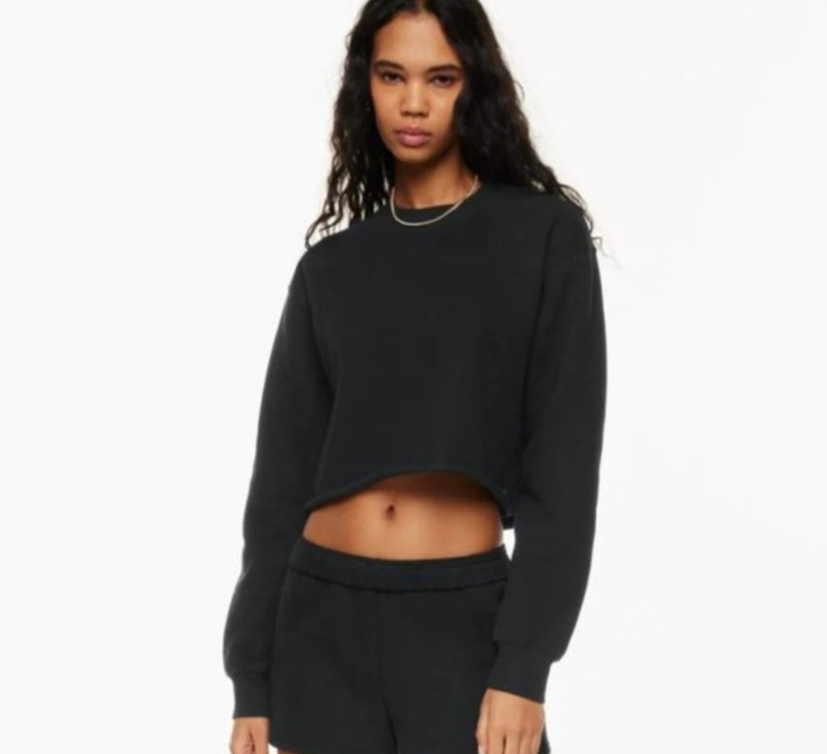 TNA NWT black cropped sweatshirt