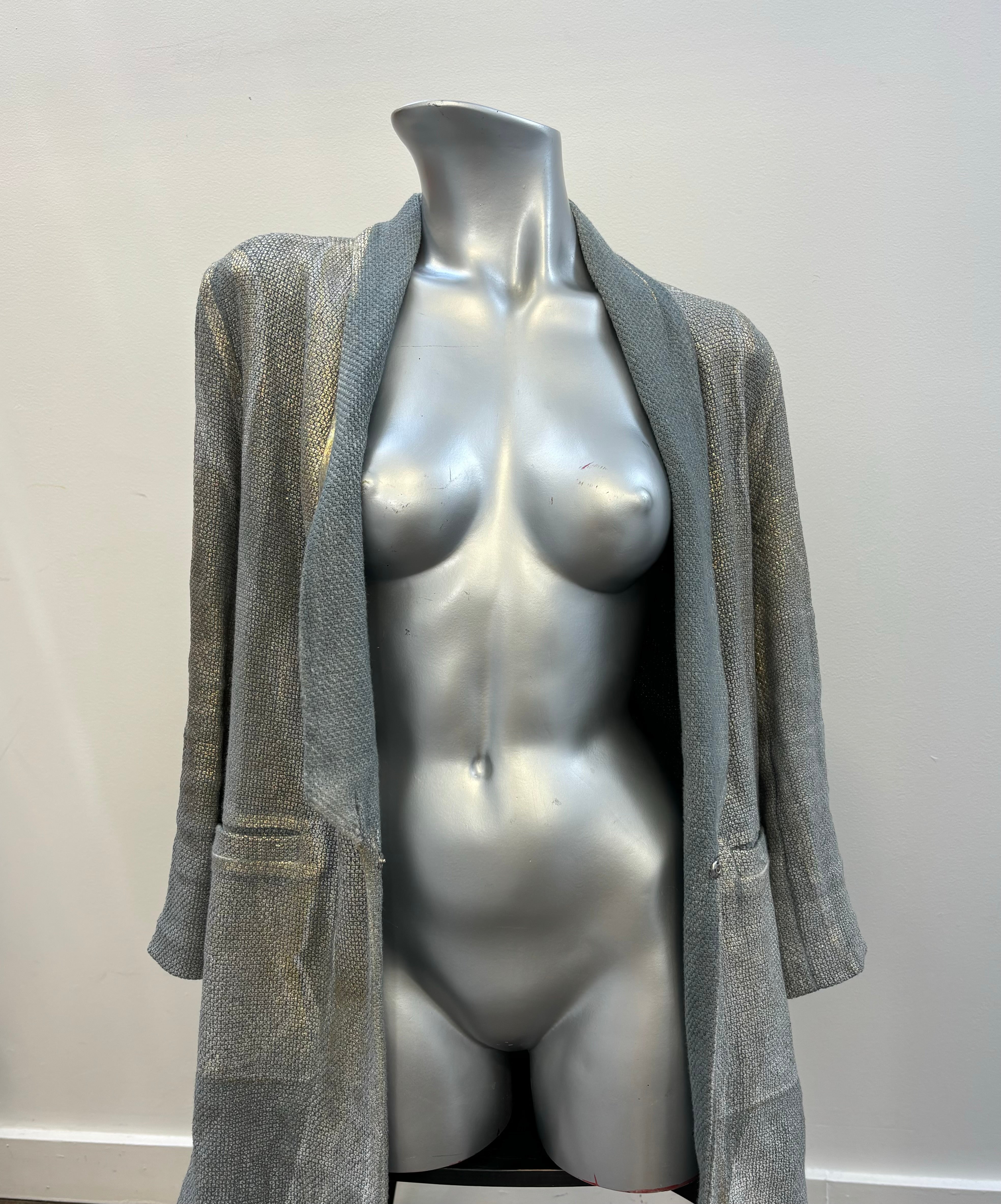 AVANT TOI light blue cardigan/blazer with gold and silver