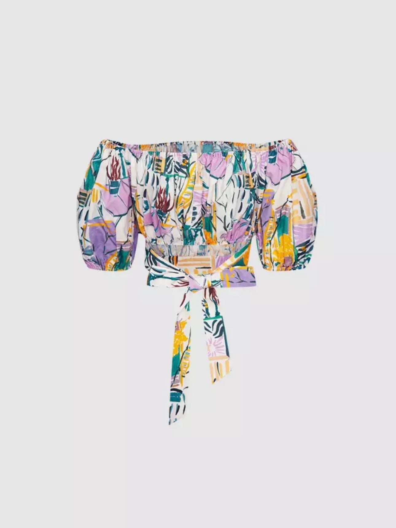 URBAN REVIVO
Abstract Allover Print Elastic Hem Blouse & Skirt