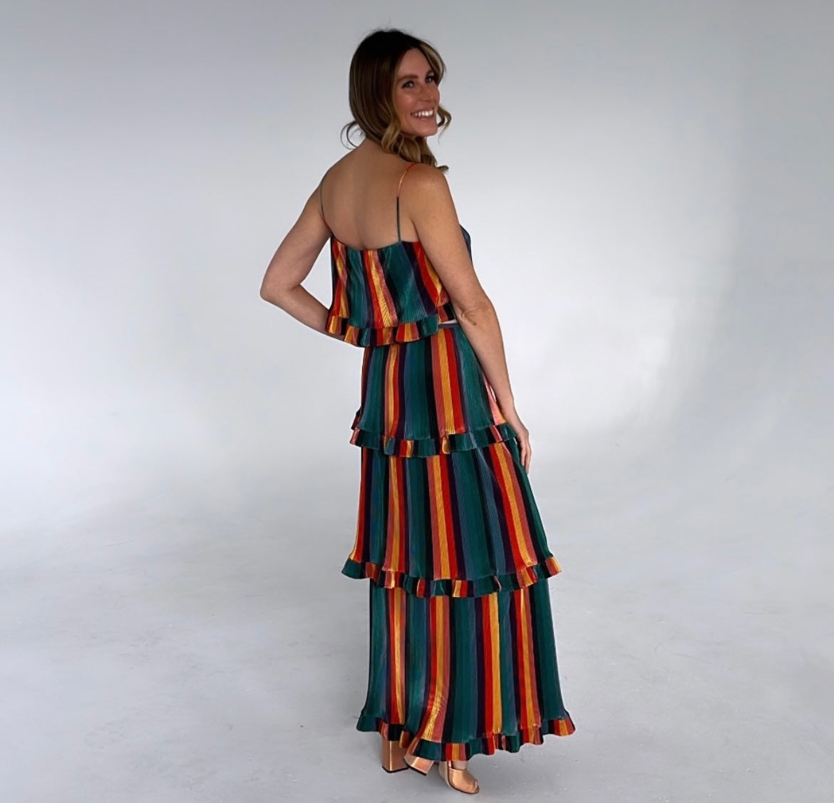 SAYLOR rainbow pleated set