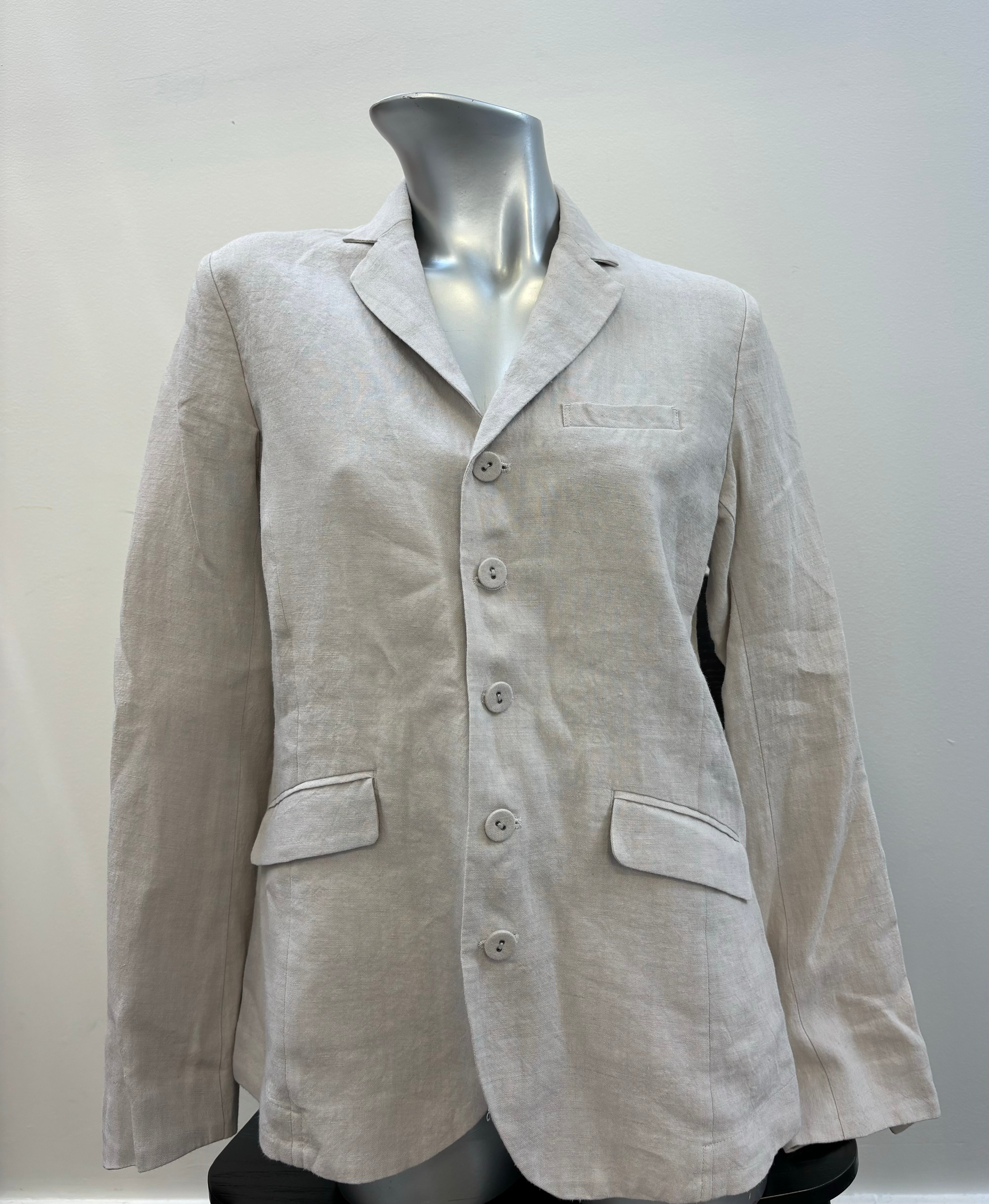 PAS DE CALAIS grey beige linen blazer