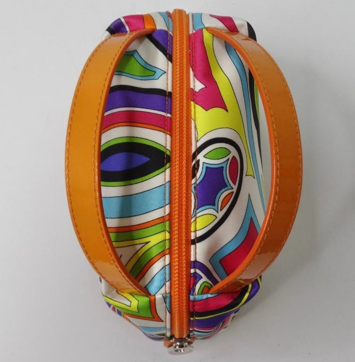 PUCCI ORANGE PRINT TOP HANDLE BAG
