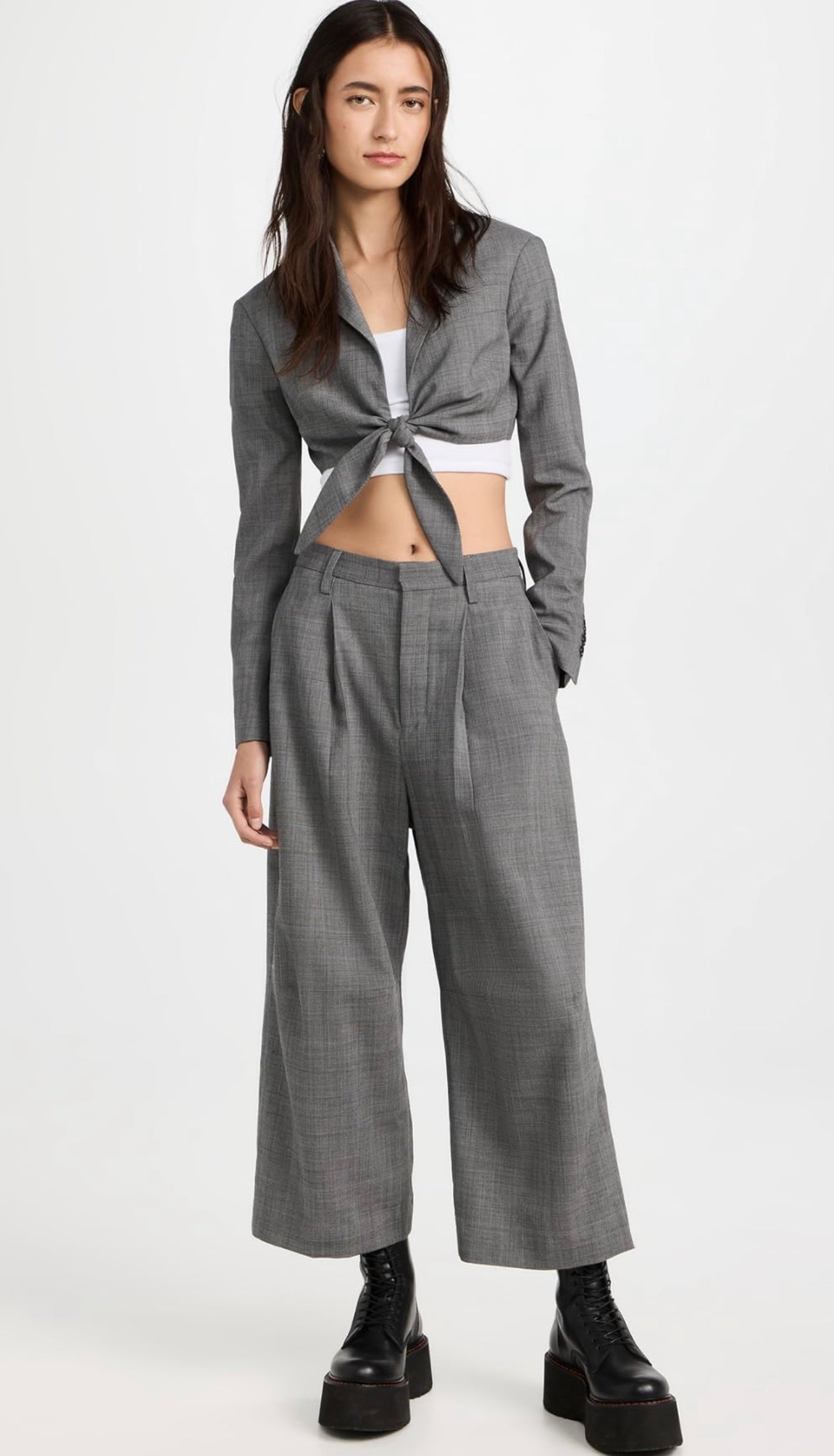 R13 - Front Tie Cropped Blazer