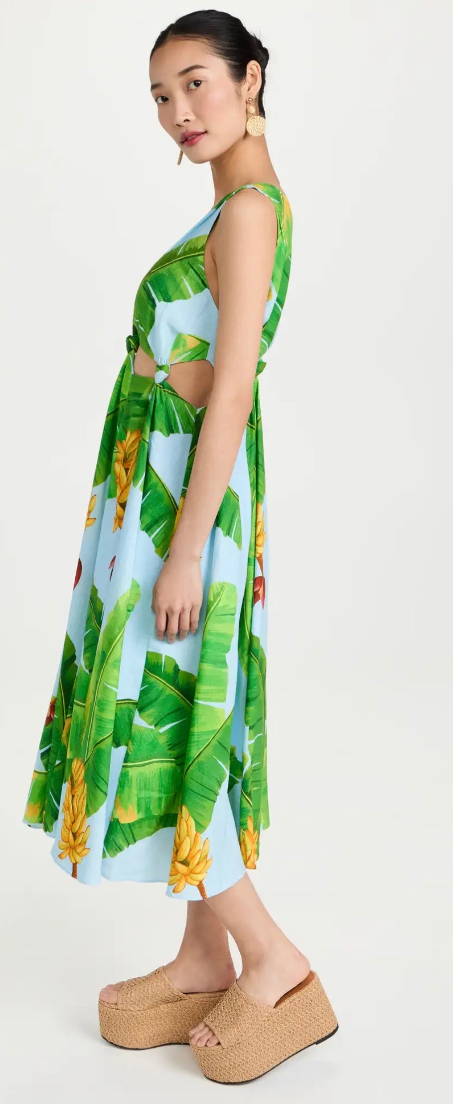 Farm Rio - Banana Cut-Out Midi Dress