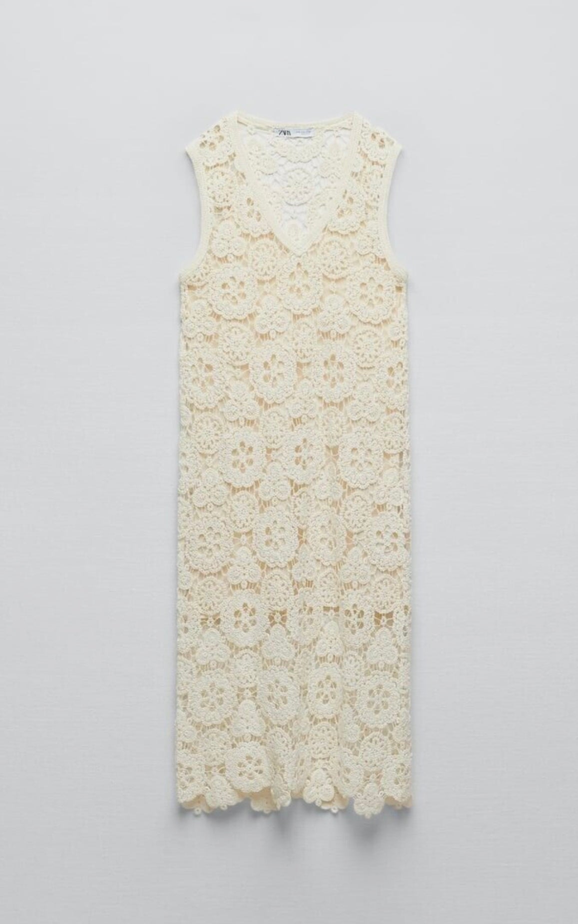 ZARA - WHITE CROCHET/LACE DRESS