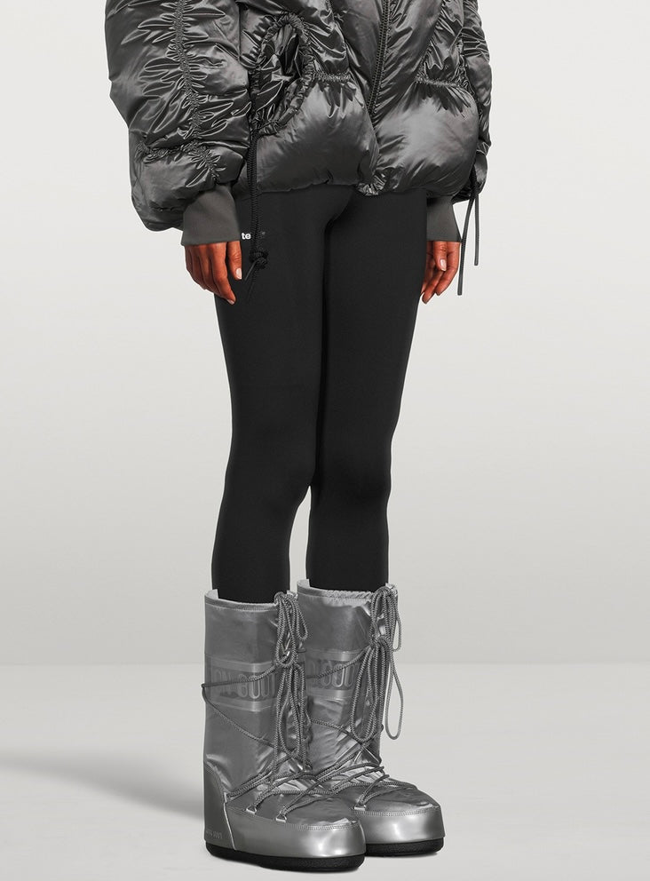 MOON BOOT- ICON GLANCE SILVER SATIN BOOTS