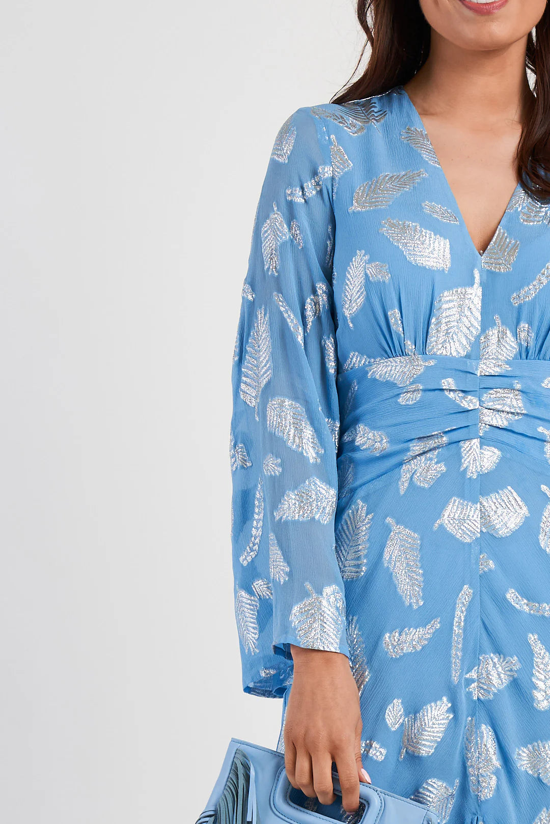 RIXO blue printed dress