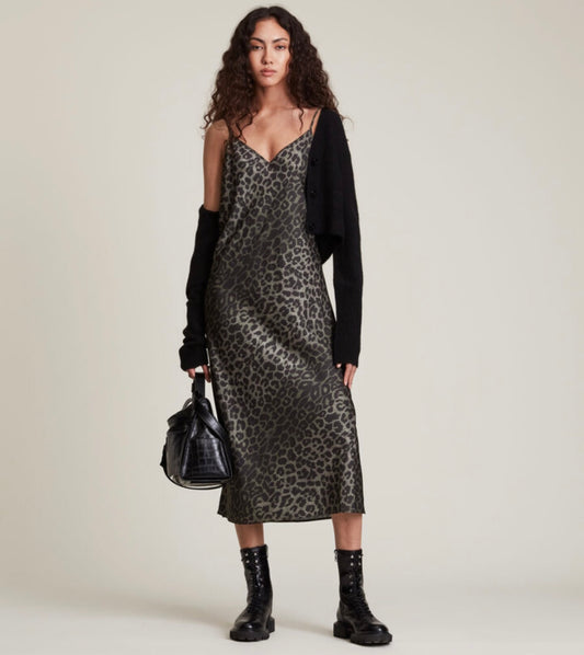 AllSaints - Tierny Leppo Slip Dress | Khaki Green