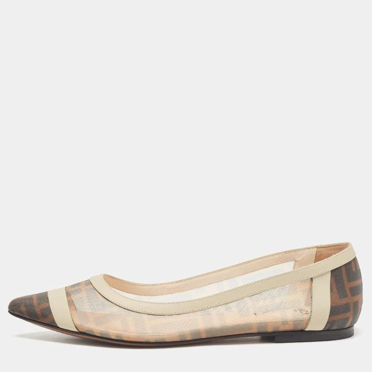 Fendi Monogram Mesh Flats