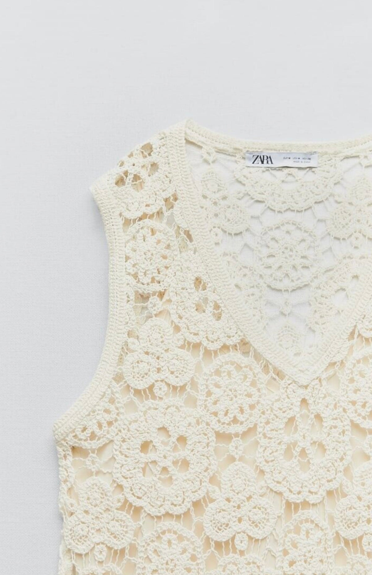 ZARA - WHITE CROCHET/LACE DRESS