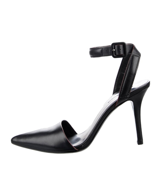 Alexander wang - black pointed leather pumps