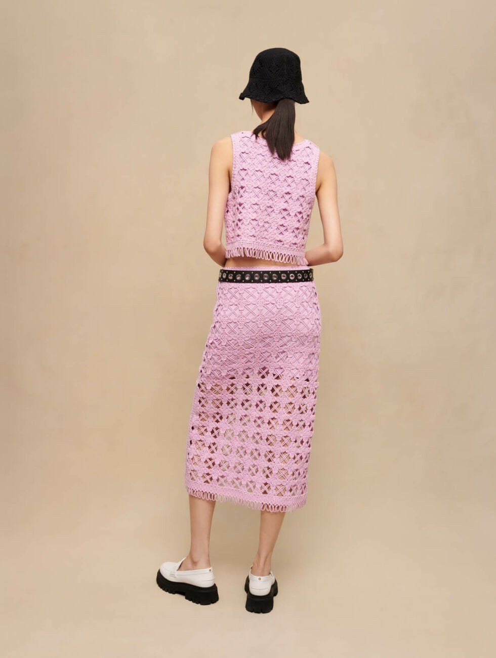 MAJE lilac crochet set