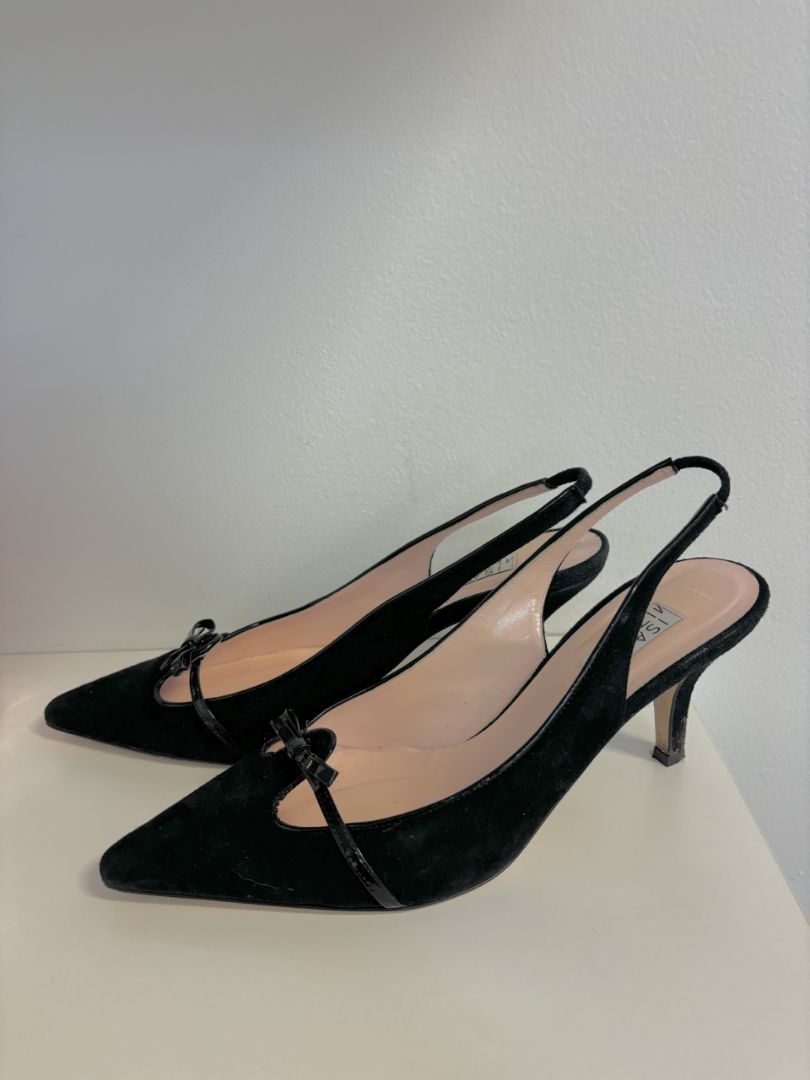 Isaac Mizrahi Suede Slingback Kitten Heels