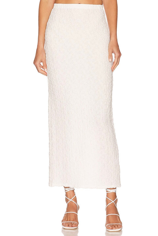 Ronny Kobo - Estefan Skirt in Textured Novelty White