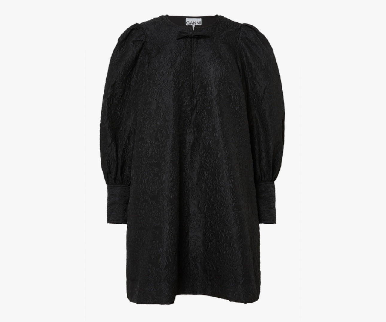 GANNI - Jacquard Organza Midi Dress in Black