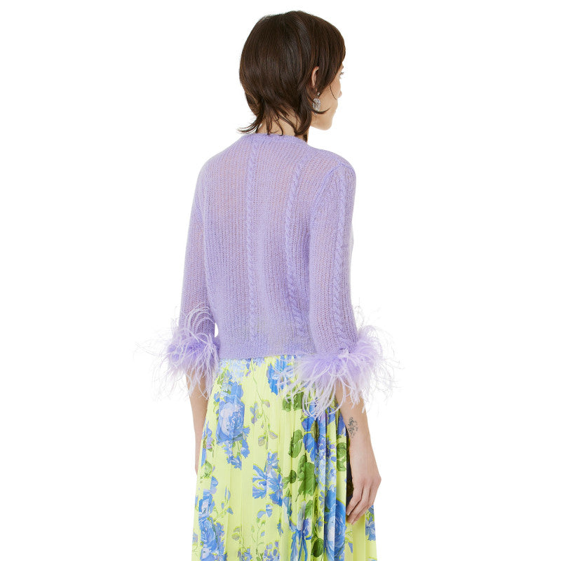 VIVETTA cropped sweater with feathers