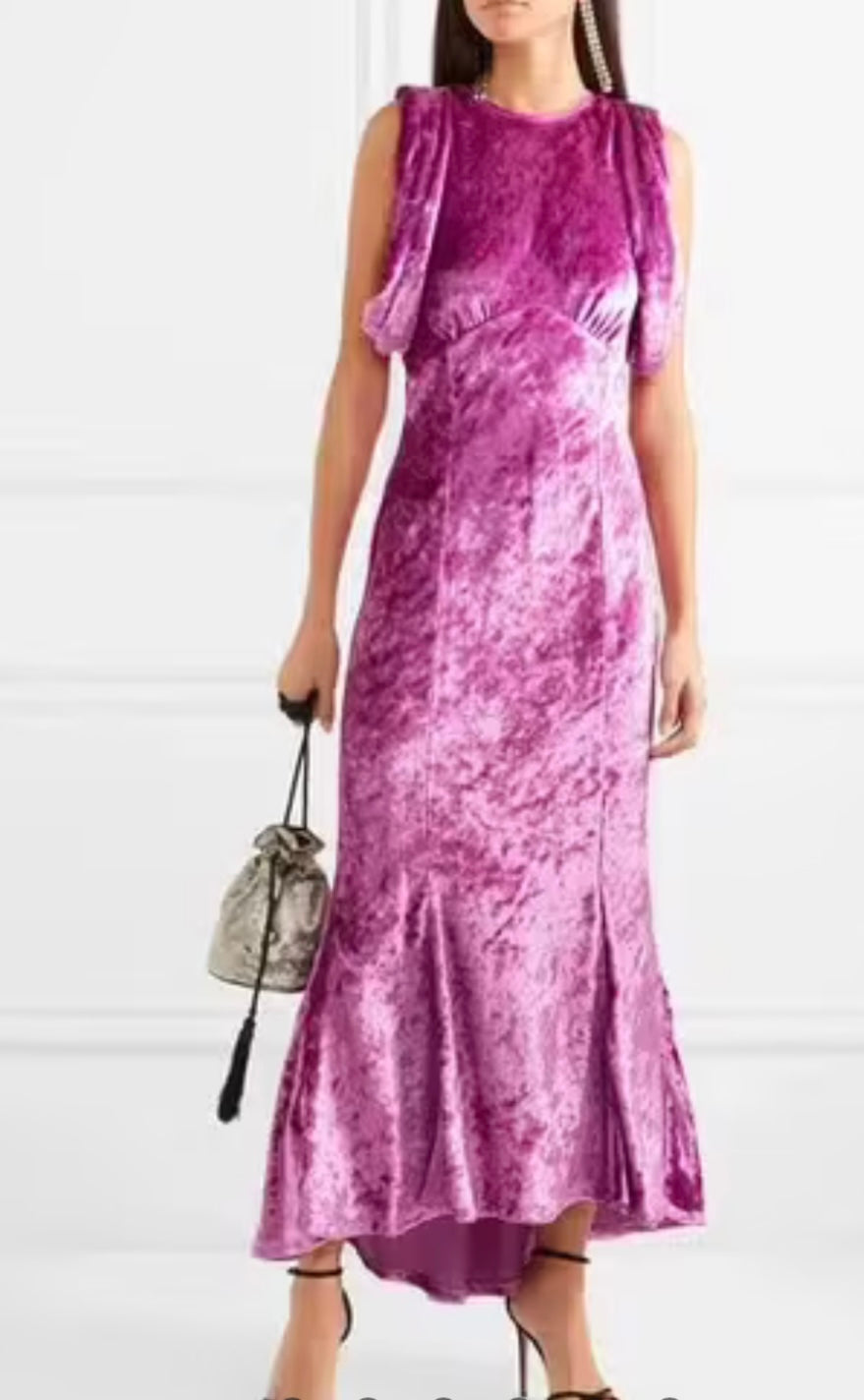 ATTICO - Pink Crushed Velvet Dress