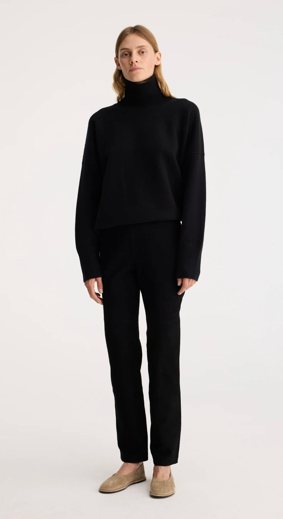 Rohe -  Straight-leg Suede Trousers Black