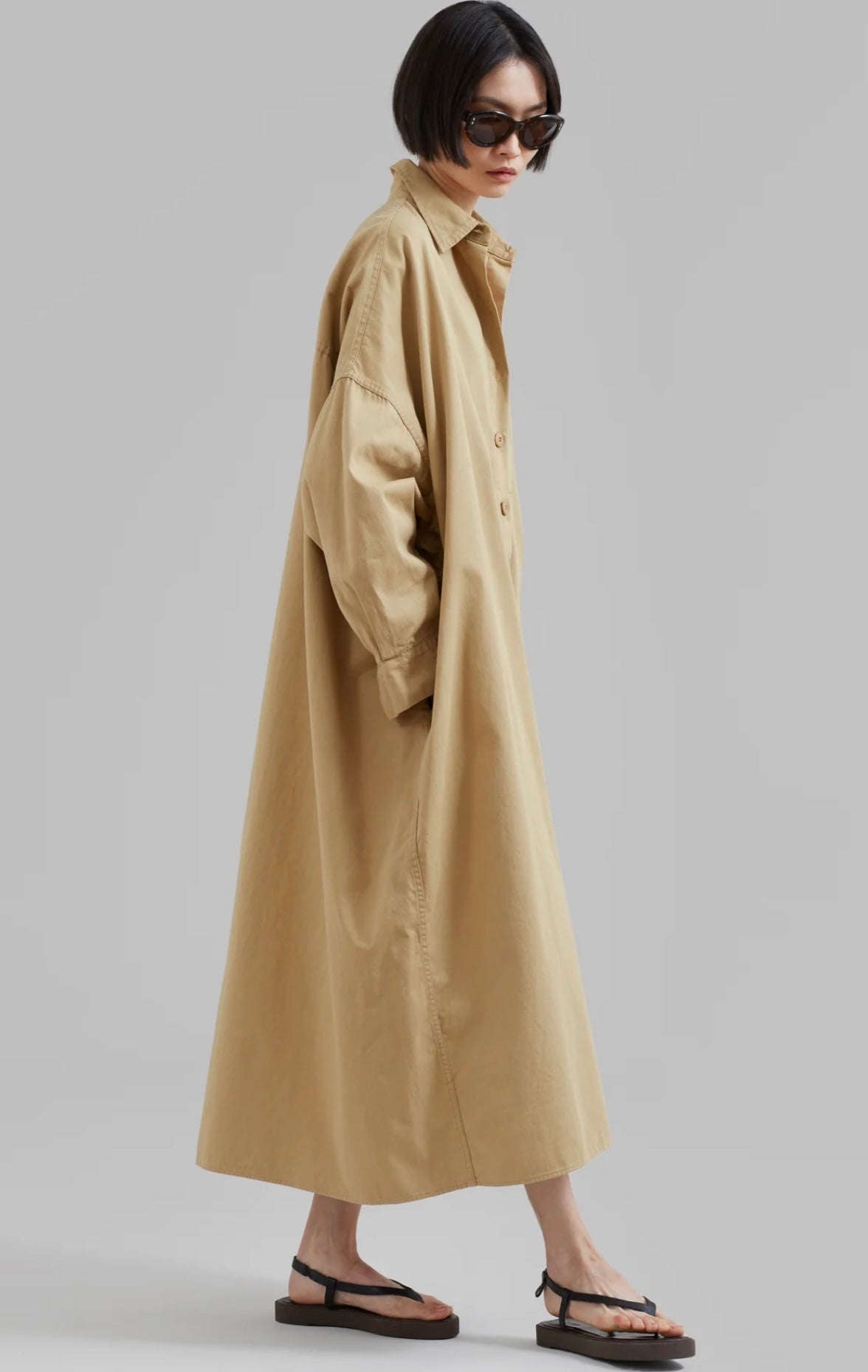 The Frankie Shop - KASON OVERSIZED SHIRT DRESS - SAHARA