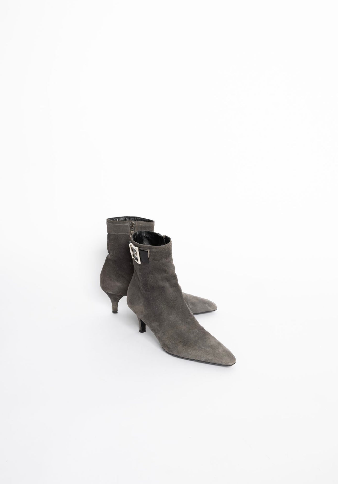 Prada - Suede Zip Booties