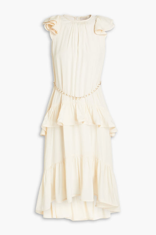 ZIMMERMANN break midi dress with gold belt