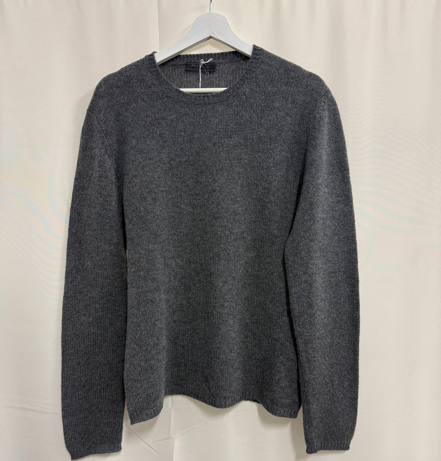 Prada - Men’s Grey 100% cashmere Crewneck Sweater