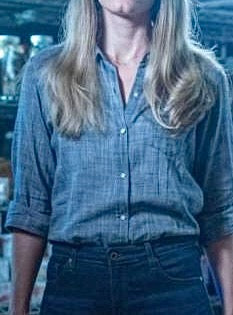 NILI LOTAN sheer blue cotton gauze long sleeve button up