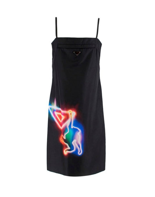 Prada - Special Edition Neon Hanging Monkey Slip Dress