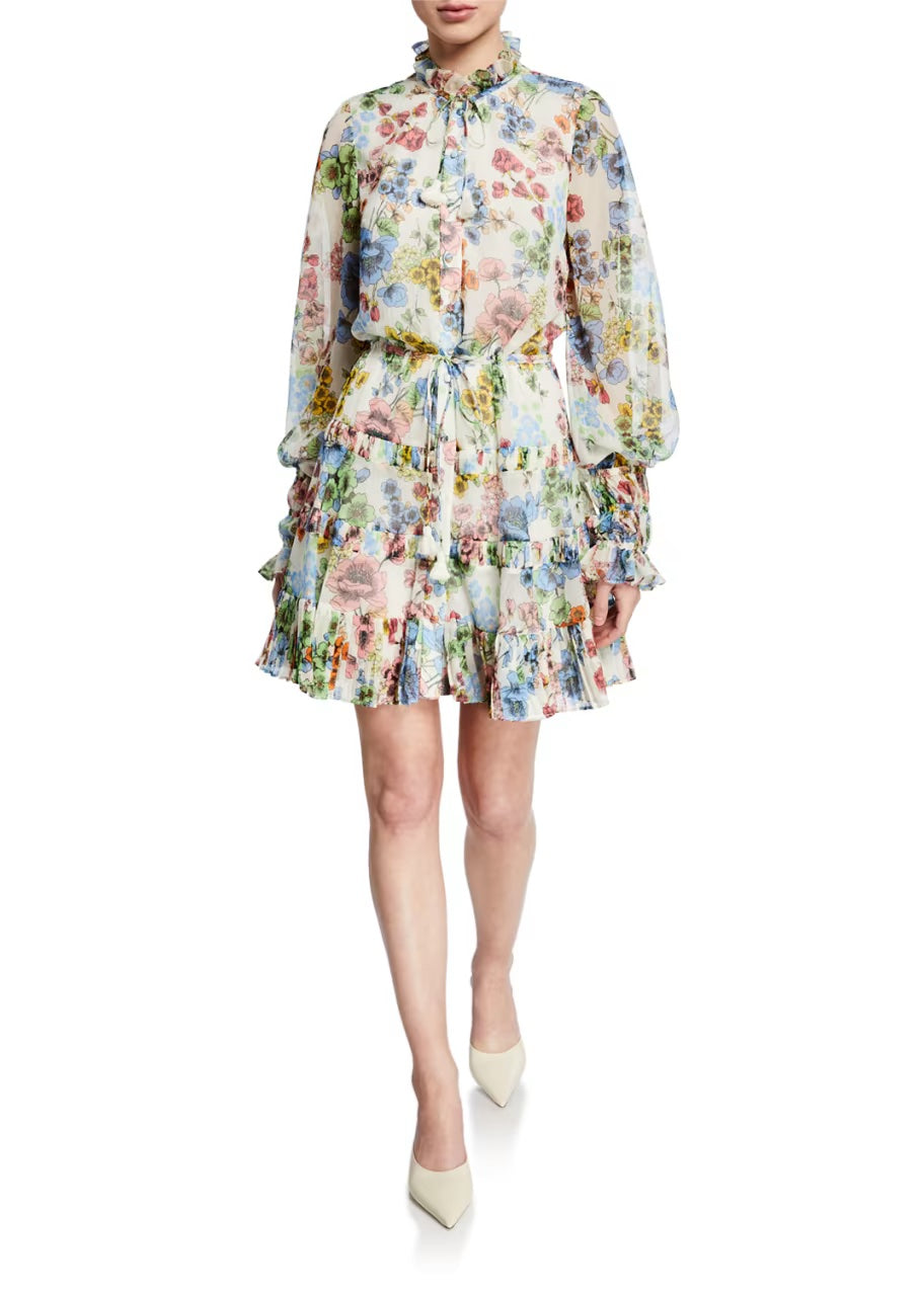 Alexis Floral Ruffle Mini Dress