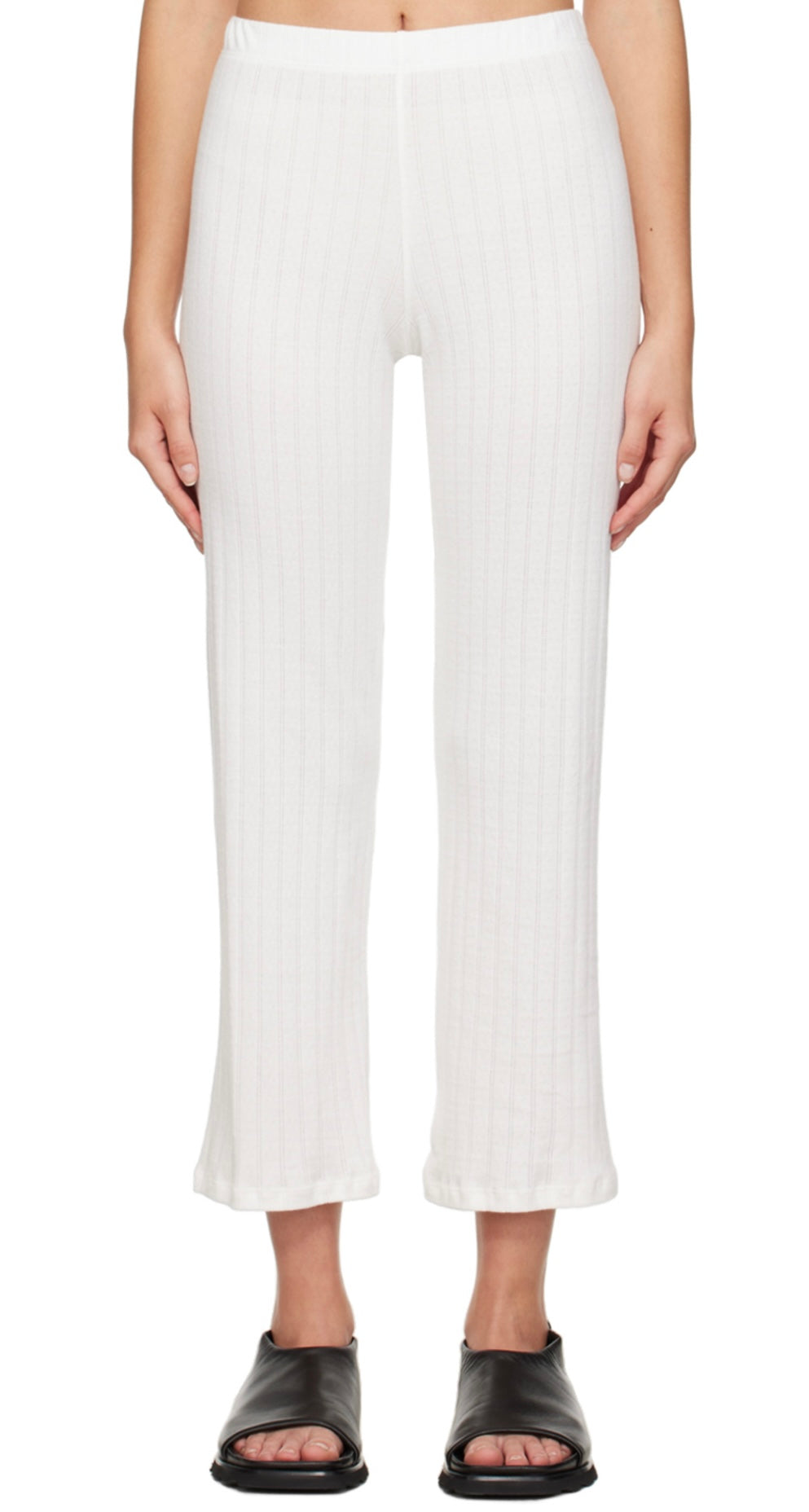 LESET - WHITE POINTELLE PANTS