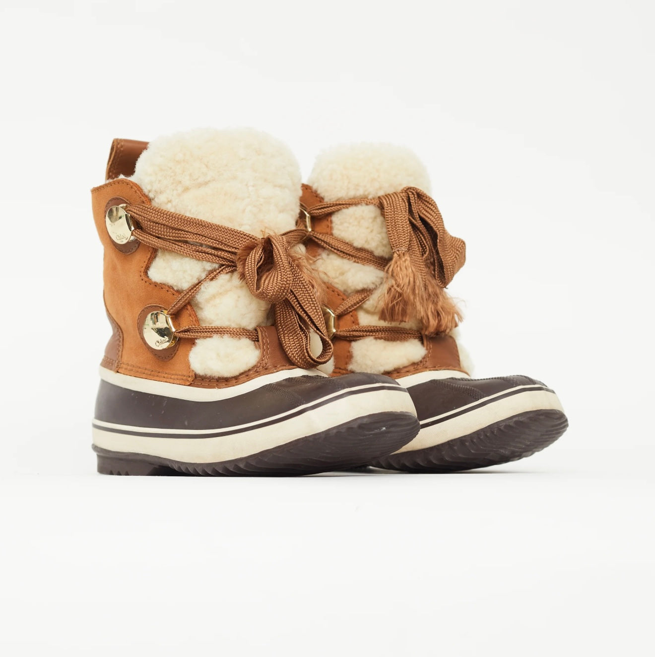 SOREL X CHLOE NATURAL BROWN BOOTS