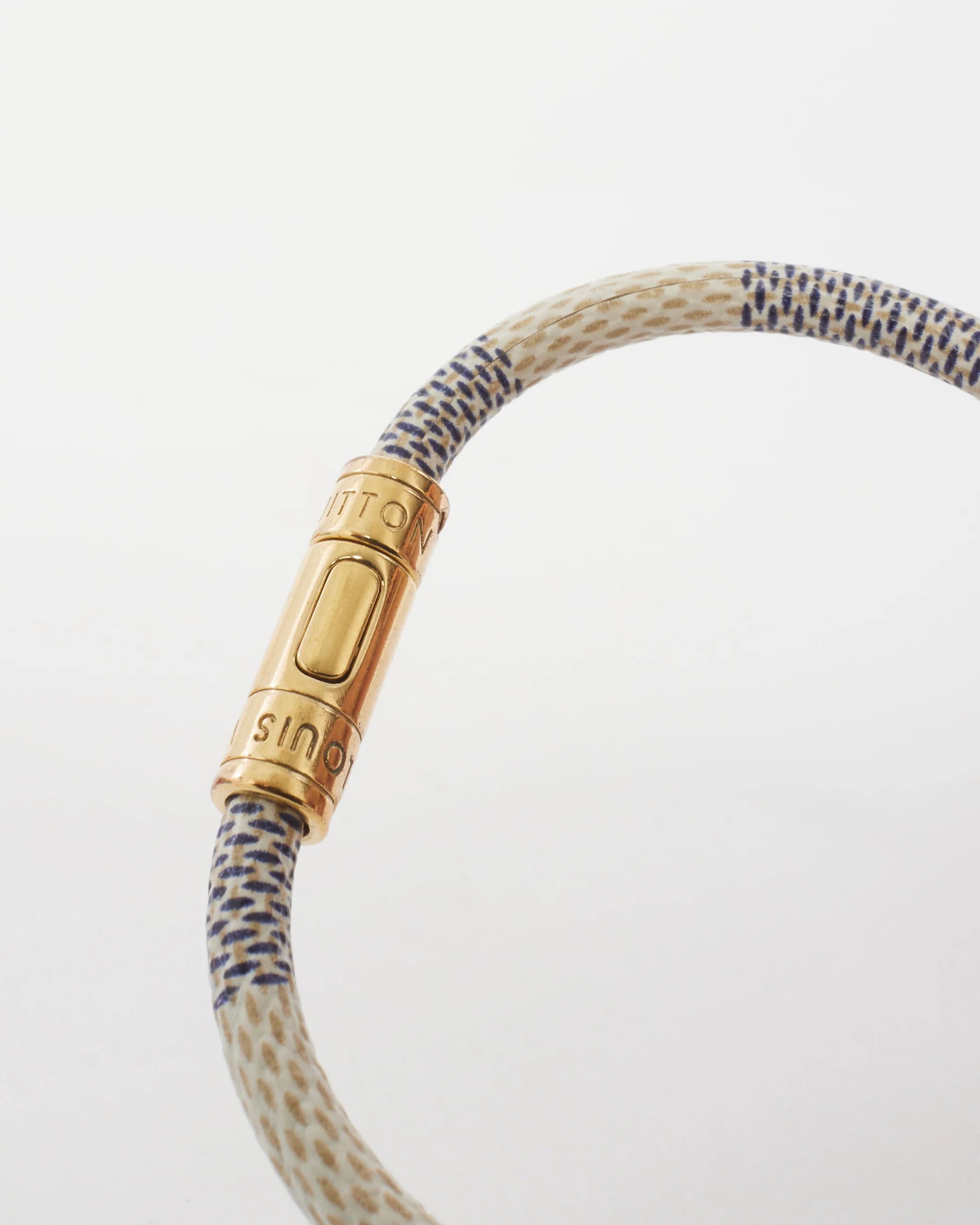 LOUIS VUITTON damier azure Keep It leather bracelet