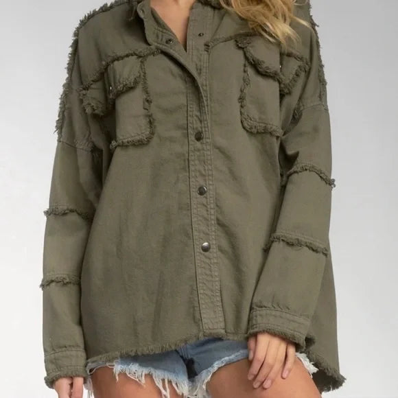 Elan Button Up Jacket “All You Need is Love”