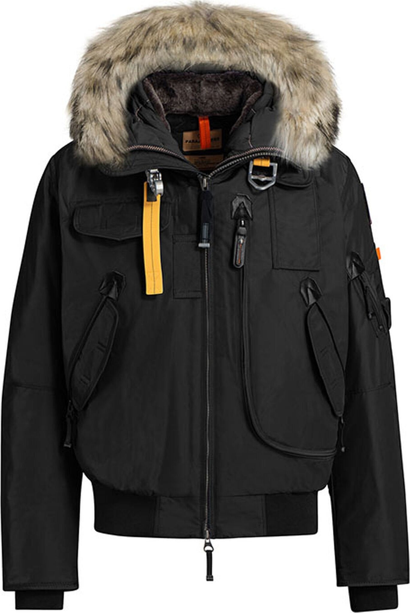 PARAJUMPER black “slim fit” short winter jacket with fur hood