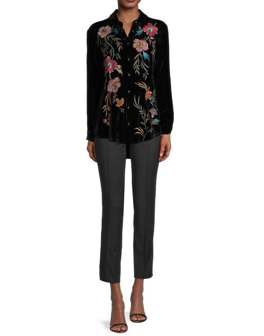 Johnny Was - Velvet Embroidered Blouse