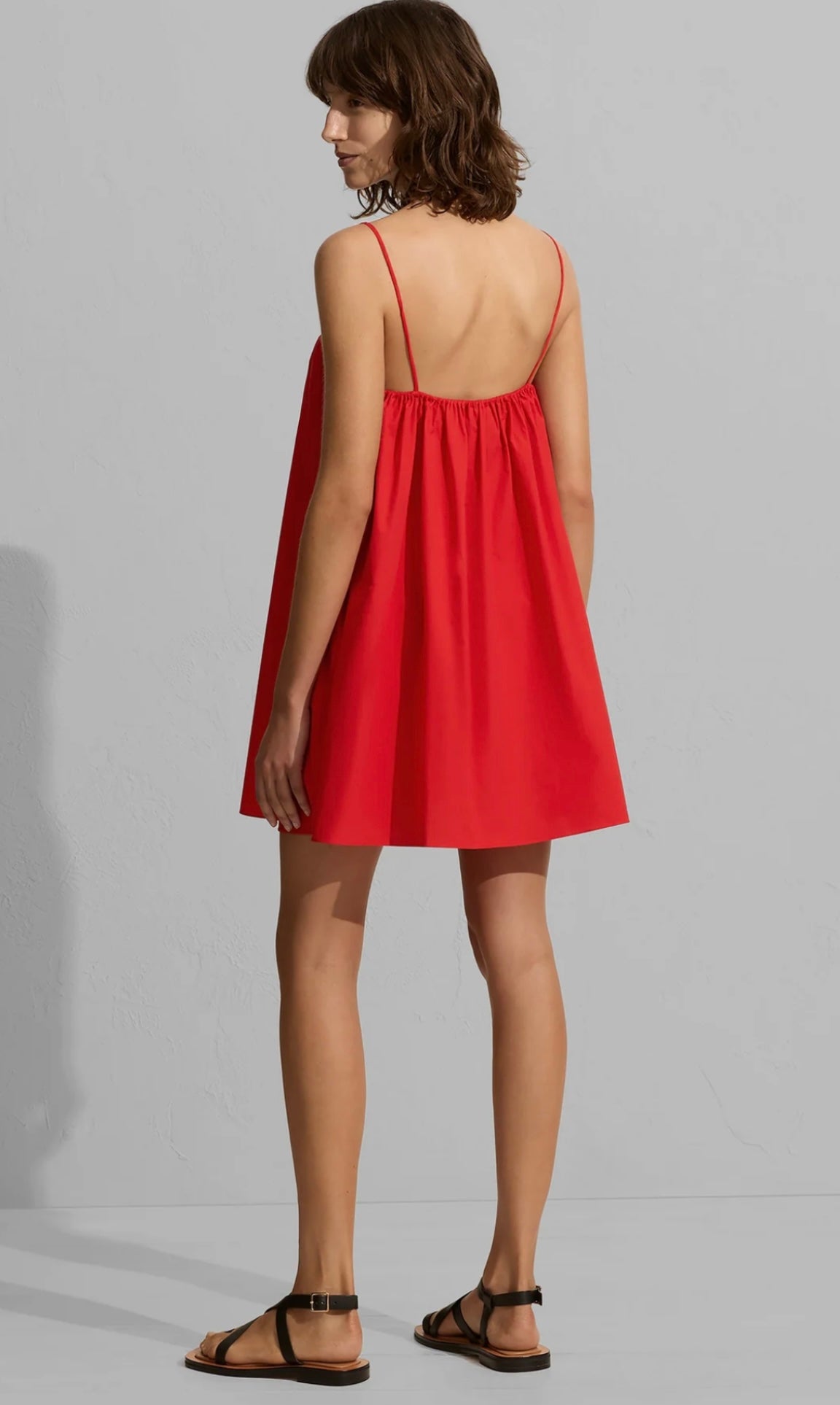 MATTEAU VOLUMINOUS CAMI MINI DRESS - ROSSO