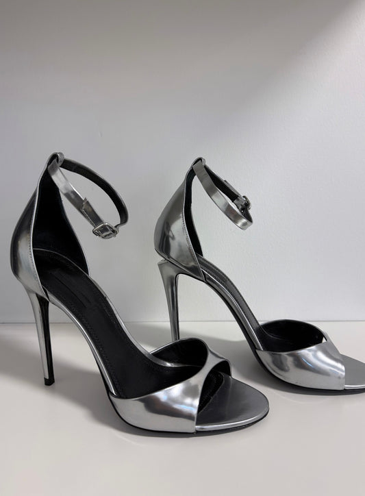 Alexander Wang - Metallic Silver Strappy Sandals