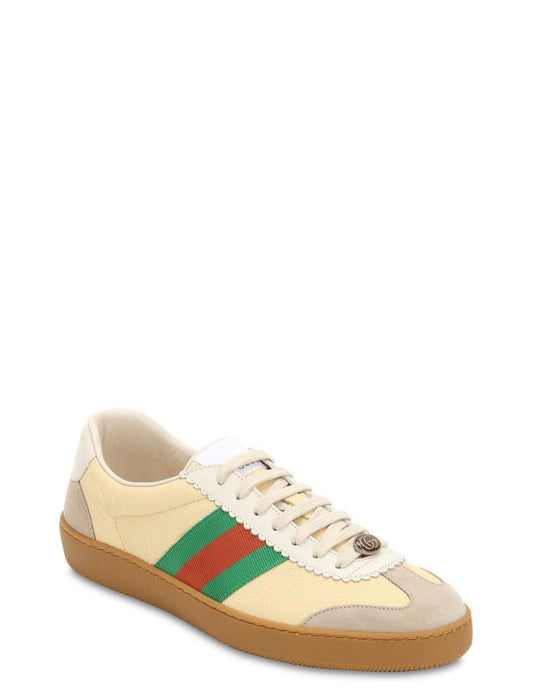 GUCCI - G74 Leather Sneakers with Web