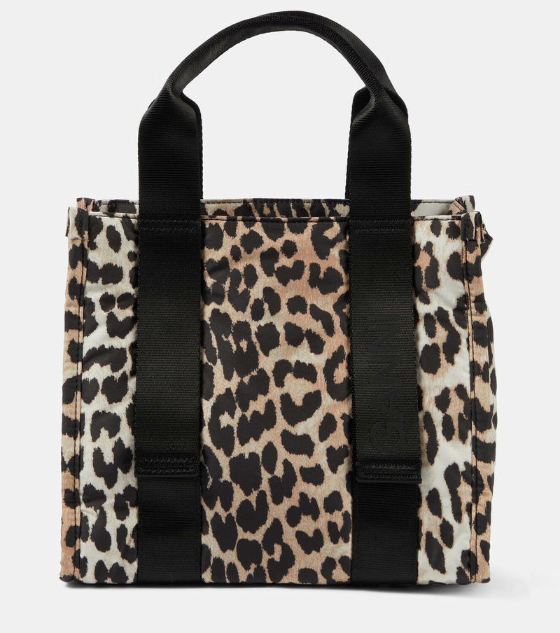GANNI cheetah crossbody tote