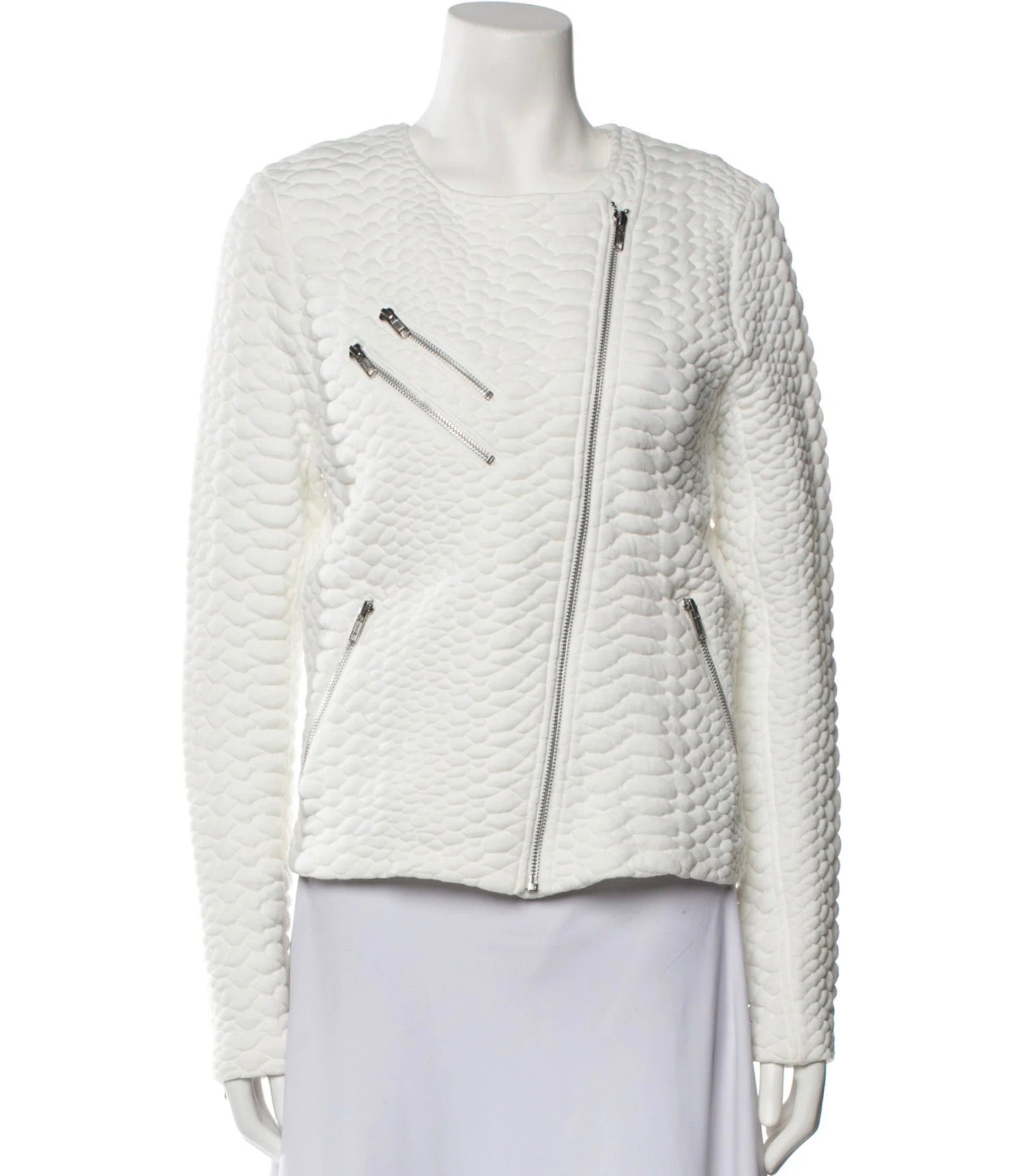 GENERATION LOVE white quilted jacket with zipper details