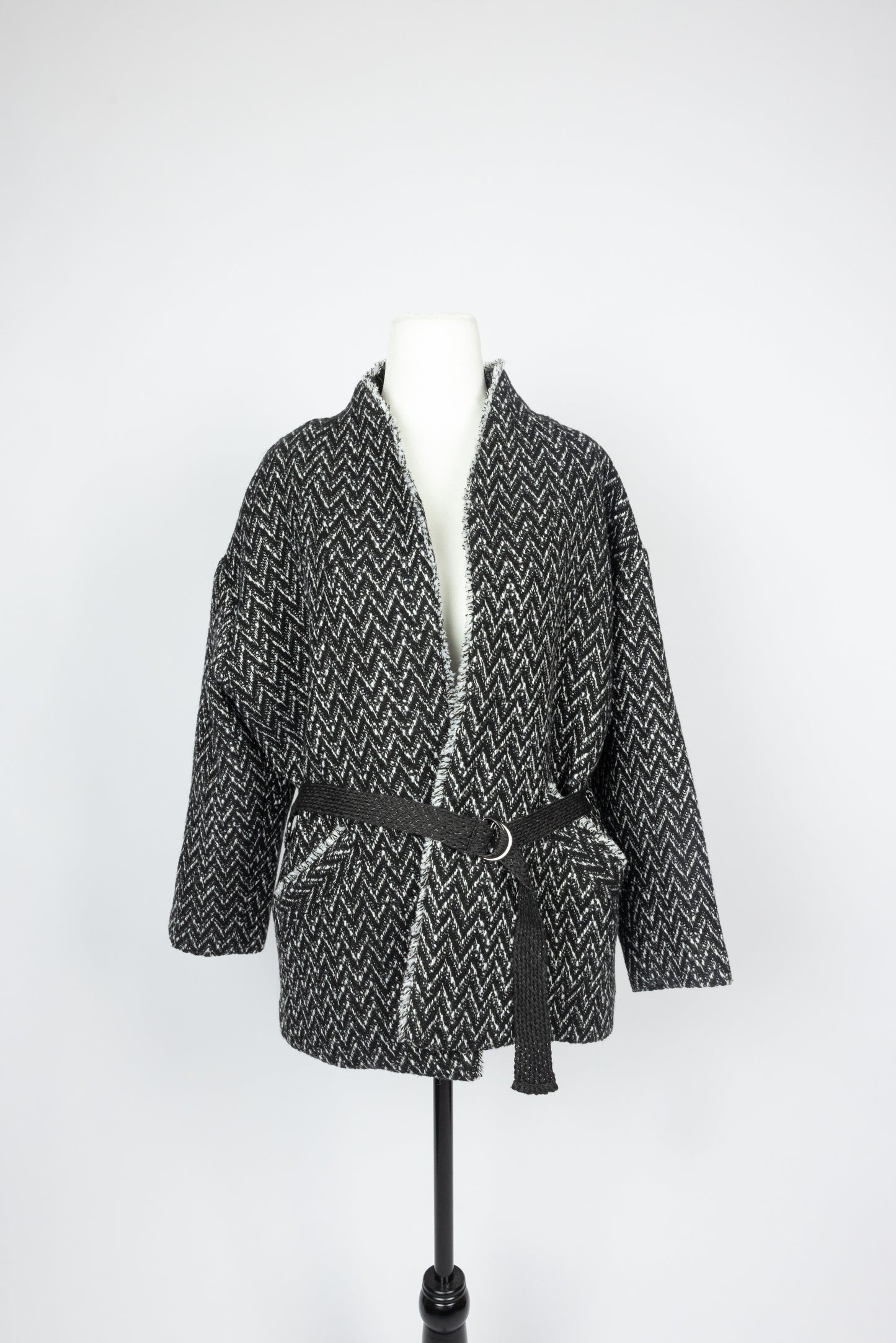 Suncoo Paris Chevron Knit Jacket with Belt