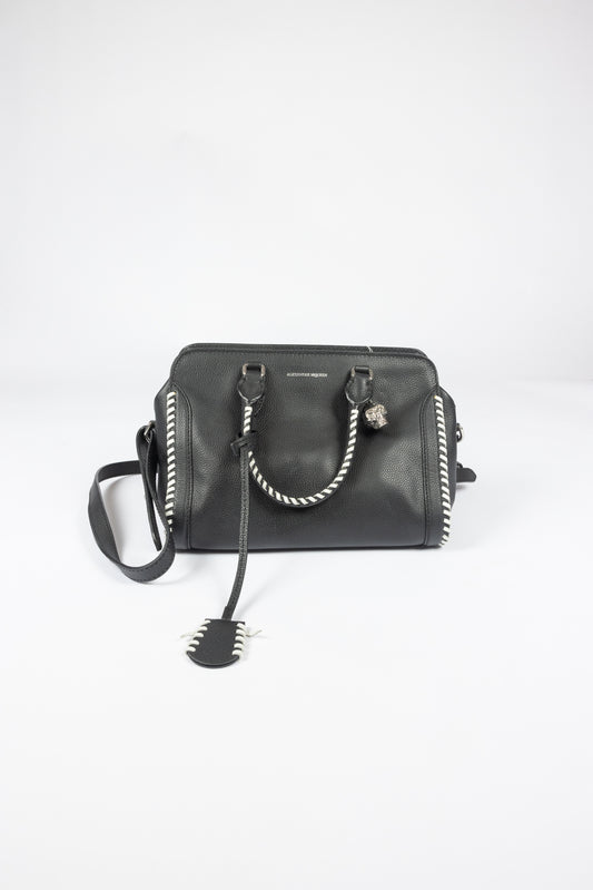 Alexander McQueen - Hammered leather bag with skull padlock