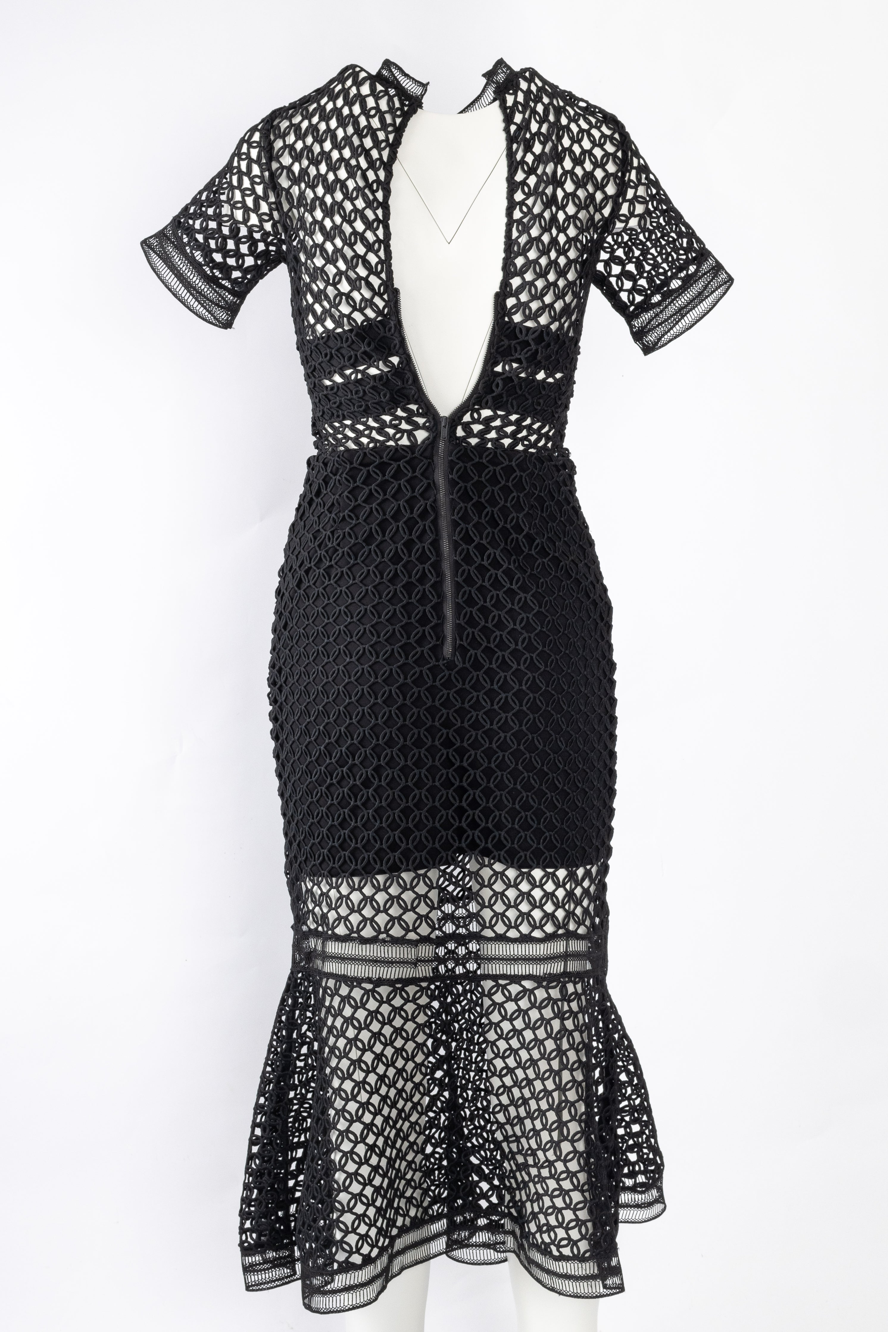 Self-Portrait - short sleeve midi dress