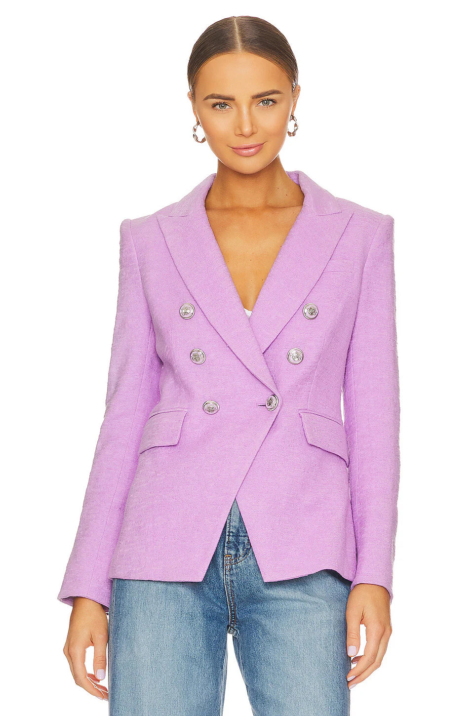 VERONICA BEARD purple blazer with silver buttons